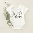 thumbnail image 3 of Newborn Baby Girl Romper Short Sleeve Letter Print Jumpsuit Bodysuit Baby Girl Summer Clothes 6-9 Months, 3 of 7