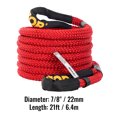 thumbnail image 4 of VEVOR 7/8" x 21' Recovery Tow Rope, 21,970 lbs, Heavy Duty Nylon Double Braided Kinetic Energy Rope w/ Loops and Protective Sleeves, for Truck Off-Road Vehicle ATV UTV, Carry Bag Included, Red, 4 of 9