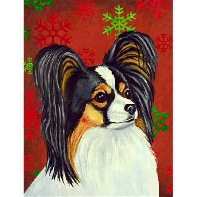 Carolines Treasures LH9345GF 11 x 15 Po. Drapeau de Noël Papillon Flocons de Neige Rouges et Verts, Taille Jardin
