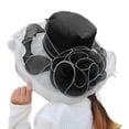thumbnail image 3 of CAIXIA Fascinator Hat Women Large Flower for Derby Hat Tea Party Church Wide Brim Derby Fascinator Hat Flower Bridal Shower Hat, 3 of 4