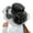 Black, variant on FUZHIQ Women's Satin Flat Top Wide Brim Sun Hat with Large 3D Organza Flower, UPF 50+ UV Protection Foldable Tea Party Fascinator Hat for Wedding Travel Derby