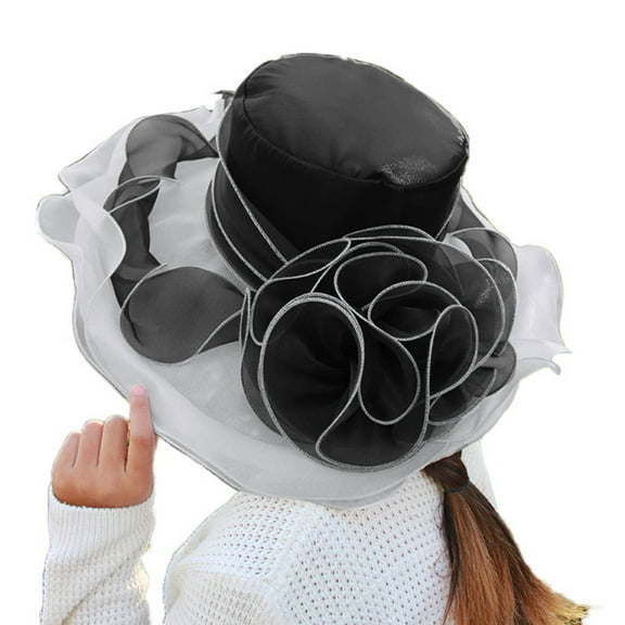Sun Hats for Women UV Protection Mesh Panel Beach Hat for Outdoor Fun Spring Summer Mesh Sunshade Hat Flower Temperament Wedding Dress Hat Sun Dome Large Brim Hat Fashion Hat For Woman