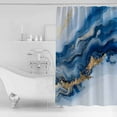 thumbnail image 4 of Extra Long Shower Curtain 72x84 Inch, Blue Marble Shower Curtain Waterproof Bathroom Decor Modern Abstract Art Fabric Bath Curtain Set Accessories with Hooks, 4 of 6