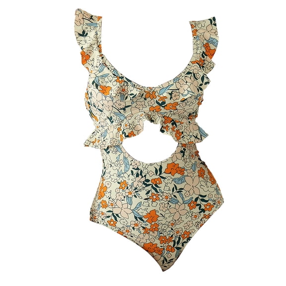 Yajing One Piece Swimsuit Women 2025 New Printed Tight And Stylish Onesome Swimsuit Yellow L