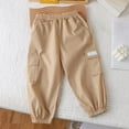 thumbnail image 2 of CPNG Toddler Boys Baggy Multi-Pocket Cargo Sweatpants Straight Wide Leg Elastic Waist Workout Athletic Joggers Sweat Pants(Khaki,11-12 Years), 2 of 8