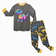 thumbnail image 5 of Kaprioy Boys Pajamas Fall Winter Boys Pajamas Long Sleeve Cotton Dinosaur Children's Pajamas Sets Pjs Sleepwear Little Kids, 5 of 5