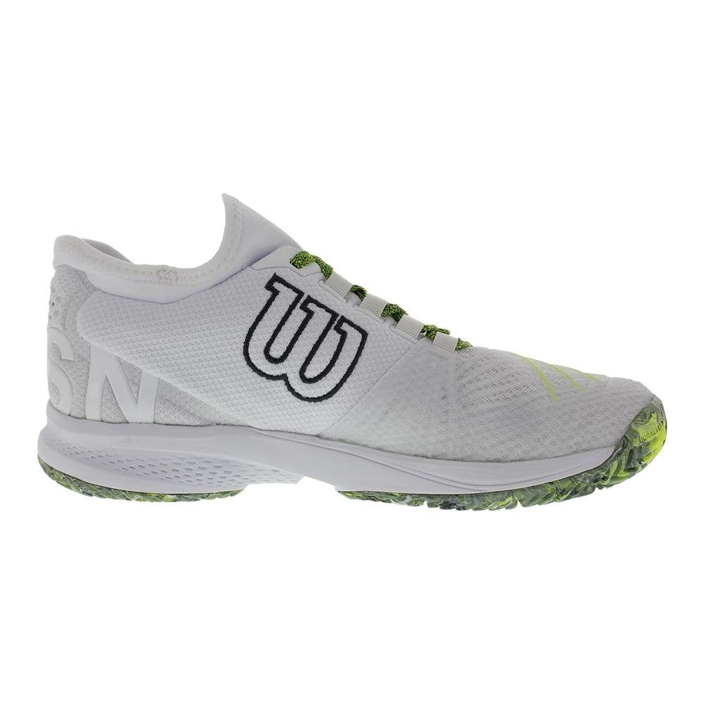 Wilson Men's KAOS 2.0 Soft Tennis Shoe (White/Safety Yellow/Ebony