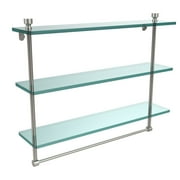 Foxtrot Collection 22" Triple Tiered Glass Shelf with Integrated Towel Bar (Build to Order)
