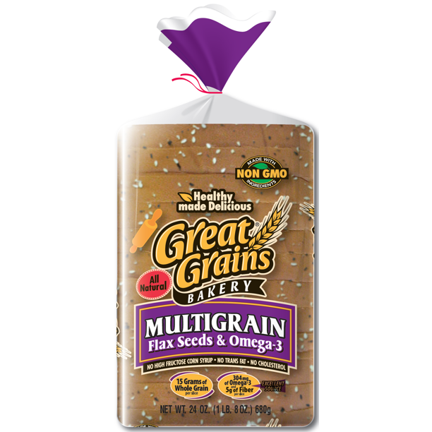 Great Grains Bakery Multigrain w/ Flax Seeds & Omega3 Premium Wide Pan