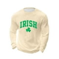 thumbnail image 4 of VBTAPA 2026 St. Patrick's Day Shirt for Men Irish Shamrock Printed Long Sleeve Waffle Shirts Casual Loose Fit Tops Lucky Clover Tops Khaki XXXXL, 4 of 6