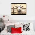 thumbnail image 5 of Orinice  Sheep Canvas Wall Art Rustic Farmhouse Lamb Pictures Print Farm Animal Painting Vintage Artwork for Home Office Decor Framed 16x12in, 5 of 6
