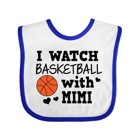 

Inktastic I Watch Basketball with Mimi Gift Baby Boy Bib