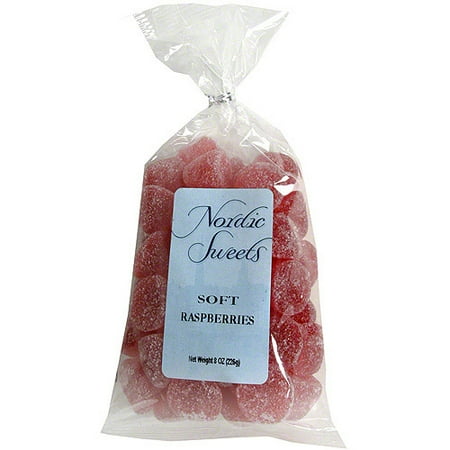 Nordic Sweets Soft Raspberries Candy, 8 oz (Pack of 12)
