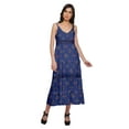 thumbnail image 5 of Moomaya Printed Sleeveless Long Maxi Dress Spaghetti Straps With Lace Trim, 5 of 6