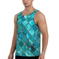 thumbnail image 2 of Pofeuu Square Glass Mosaic Print Men's Workout Tank Tops Sleeveless Muscle Gym Shirt Quick Dry-4X-Large, 2 of 7