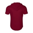 thumbnail image 4 of Mlzmgr T Shirts for Men with Hood 1/4 Zipper V Neck Cotton Tshirt Casual Running Workout Tees, 4 of 4