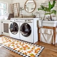 thumbnail image 6 of Fall Maple Leaf 2 Pieces Non-Slip Kitchen Mat Set Thanksgiving Autumn Black White Plaid Soft Door Mat with Rubber Backing,Dirtproof Rugs for Entrance Doorway 19.7x31.5in+19.7x47.2in, 6 of 9