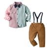 

Baby Out Fit Toddler Boys Long Sleeve Contrast Color T Shirt Tops Pants Child Kids Gentleman Suspender Pants Outfits Set Boys 4t