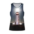 thumbnail image 4 of Fotbe Peggy's Cove Lighthouse Pattern Men's Quick Dry Workout Tank Top Gym Muscle Tee Fitness Bodybuilding Sleeveless T Shirt Breathable Workout Shirt-Medium, 4 of 9