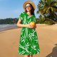 thumbnail image 4 of Disketp Bamboo para Vestido de Manga Corta para Mujeres, Vestidos de Verano para Mujeres, Casual y Holgado para la Playa, 4 of 6