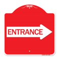 thumbnail image 1 of SignMission A-DES-RW-1818-24234 18 x 18 Po Signe de la Série Designer - Entrée Flèche Droite & 44; Rouge & Blanc, 1 of 1