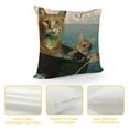 thumbnail image 4 of SHANXI  Funny Cats Throw Pillow Cover The Two Brave Cats are Drifting in The Steel  Linen Decorative Pillow Case Cushion Cover Home Sofa Decor Pillow Cover 20x20in, 4 of 5