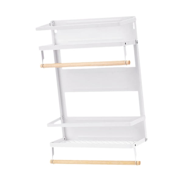 Estante magnético para especias, organizador colgante multiusos, resistente, de metal, para cocina, para frascos, refrigeradores y objetos pequeños. Blanco