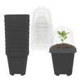 thumbnail image 2 of CPAN 10 pcs Plant Nursery Pots With Humidity Dome Small Plastic Square Flower Pot, 2 of 7