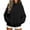 Black, variant on Women Mock Neck Raglan Sweatshirt Sevevn Long Sleeve Side Pocket Solid Oversized Casual Pullover Tops