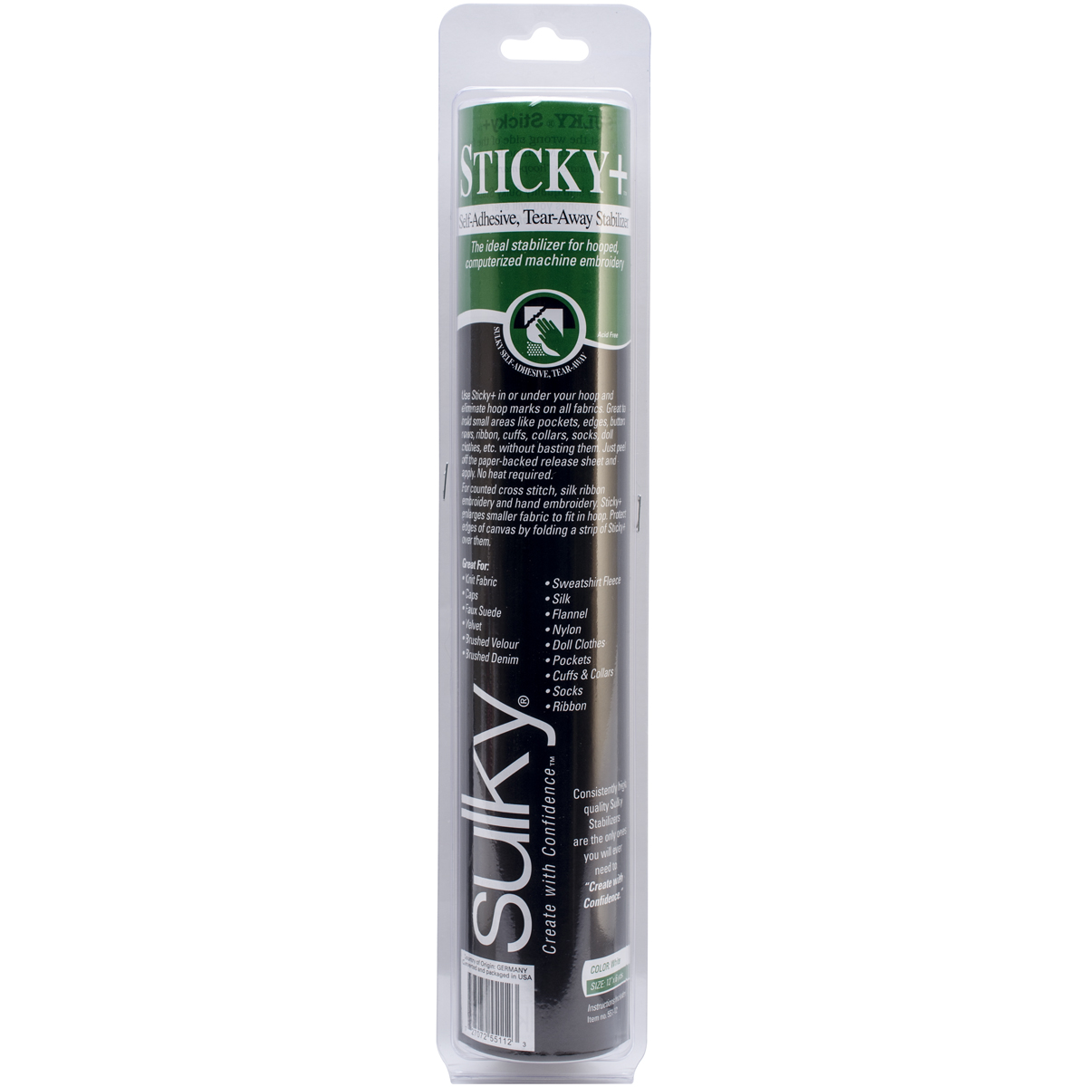 Sulky Sticky Self-Adhesive Tear-Away Stabilizer Roll, 12" X 6 Yds - image 2 of 2