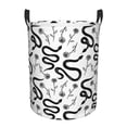 thumbnail image 2 of Uemuo Hand Drawn Snake Pattern Circular Laundry Hamper Basket with handles,Collapsible laundry basket,Large capacity laundry hamper,Laundry Organizer-Small, 2 of 8