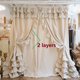 thumbnail image 1 of Brand New 2 Layers Rural Style Window Drape 100% Cotton Curtains Natural Hemp Curtain Rod Pocket Ruffles Cake Layer Lace Cortina, 1 of 5