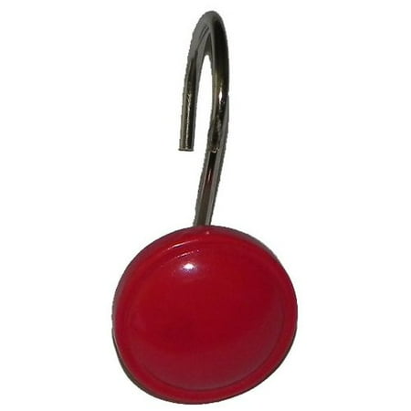 Color Rounds" Resin Shower Curtain Hooks in Red