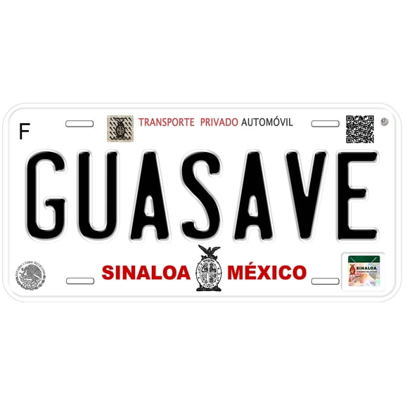 Guasave Sinaloa Mexico Novelty Car License Plate
