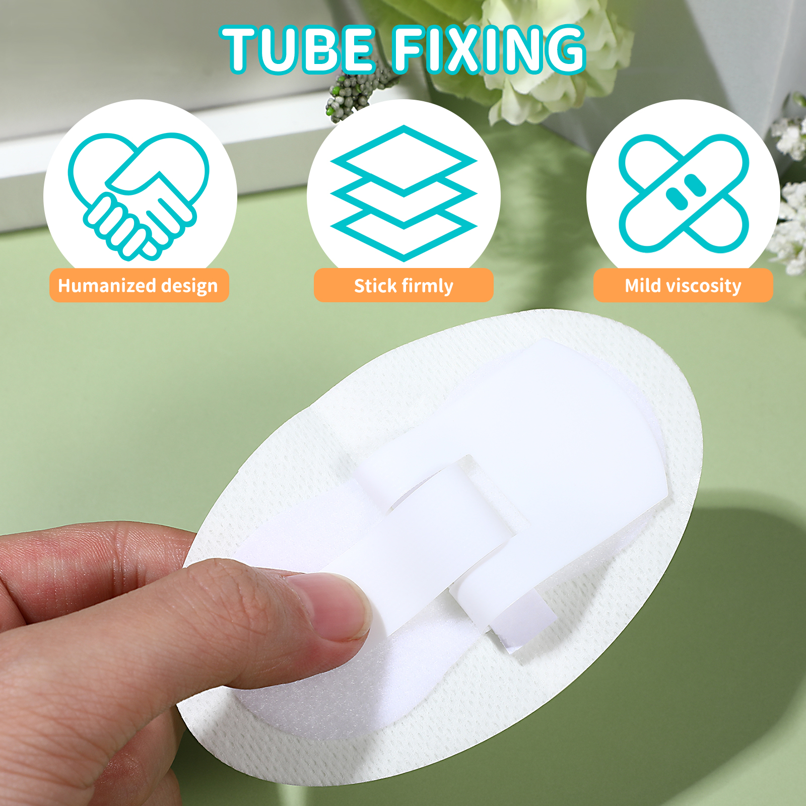 Etereauty 6pcs Disposable Tube Fixing Stickers Sterilization Catheter