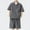 3#Gray, variant on JXMVOJ Men's Summer Polyester Short Sleeve Shirt & Shorts Set | Lightweight Comfortable | Turndown Collar Stylish Design | Casual Daily Outdoor Wear | Spring/Summer Fashion for Men