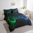 thumbnail image 4 of Manfei Green Blue Gamepad Twin Bedding Sets 7-Piece, Gamer Gaming Theme Bedding Comforter Set, Teens Kids Boys Girls Reversible Sheet Sets, Lightweight Room Decor, 4 of 8
