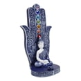 thumbnail image 5 of Blue Nirvana Hamsa Palm Buddha Rainbow Chakra Stones Incense Holder Figurine, 5 of 9