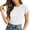 White, variant on Trendfront Womens Short Sleeve Crewneck T Shirts Plain Solid Color Basic Tee Minimalist Slim Fit Sleeve Summer Casual Layering Tops