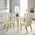 thumbnail image 2 of Dining Chair Covers 4 pack, Waterproof Stretch Kitchen Room Chair Seat Cover Parson Chair Cushion Slipcovers Removable Seat Protector for Wedding Party Home Decor (Set of 4, Beige), 2 of 6