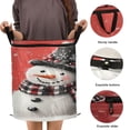 thumbnail image 3 of WOBOGO Snowman Wearing Black Christmas-decorated Tall Hat Foldable Laundry Baskets with Carry Handle Zipper Closure Travel Bathroom College Dorm Essentials, 3 of 7