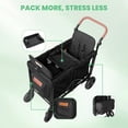 thumbnail image 5 of TouHeart Foldable Wagon Stroller for 2 Kids, 3-in-1 Stroller Wagon with Canopy, 5-Point Harness, 180° Adjustable Handlebars, Removable Seat for Toddlers and Child, Black, 5 of 11