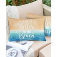 thumbnail image 6 of Blue Coastal Throw Pillow Covers, Life Is Better At The Beach Beach Soft Breathable Pillow Cases with Invisible Zipper for Sleeping, Toddler Pillowcases for Couch Bed Sofa Chair 12x20 Inches, 6 of 6