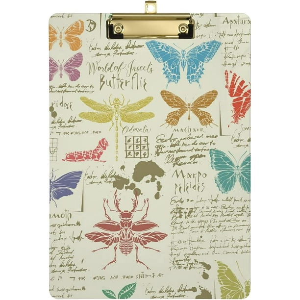 KXMDXA Colorful Butterflies Clipboard Hardboard Wood Nursing Clip Board