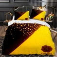 thumbnail image 1 of Juego de Funda de Edredón Floral de 3 Piezas en Negro y Amarillo – Diseño Moderno con Fundas de Almohada Coordinadas, Perfecto para Dormitorios Contemporáneos, 1 of 5