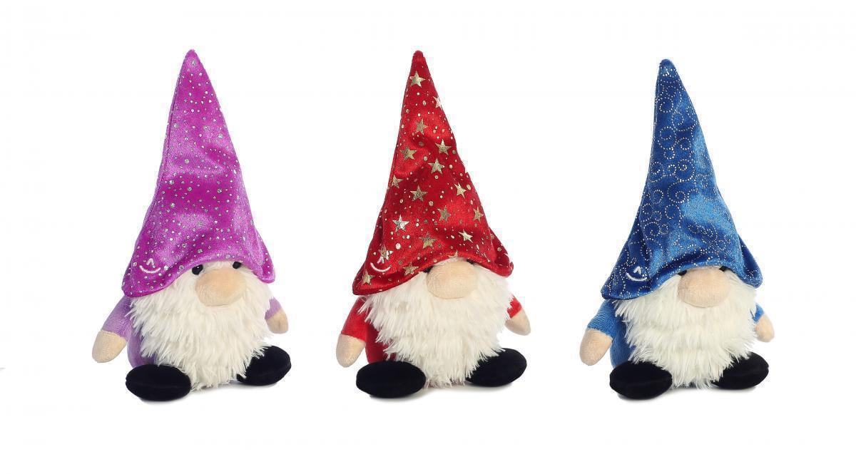 Set of 3 Aurora Plush FANTASY GNOMLINS Wizard Hat Gnomes 7" Tall 