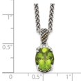 thumbnail image 5 of Sterling Silver Two Tone Silver And Gold Plated Sterling Silver w/Peridot & Diamond Necklace, 5 of 5