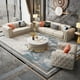 thumbnail image 4 of American Genuine Leather Sofa Combination Living Room Size Unit 2023 New Top Layer Cowhide Light Luxury Sofa Modern and Simple My Lux Decor Round, 4 of 25