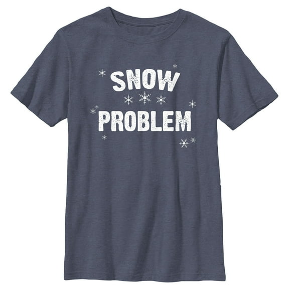 Boy's Lost Gods Snow Problem  Graphic Tee Navy Blue Heather Large