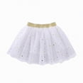 thumbnail image 2 of Godom Girls Glitter Tutu Skirt 12M-10T Star Print Tulle Party Princess Skirt Holiday Birthday Outfit,White, 2 of 4
